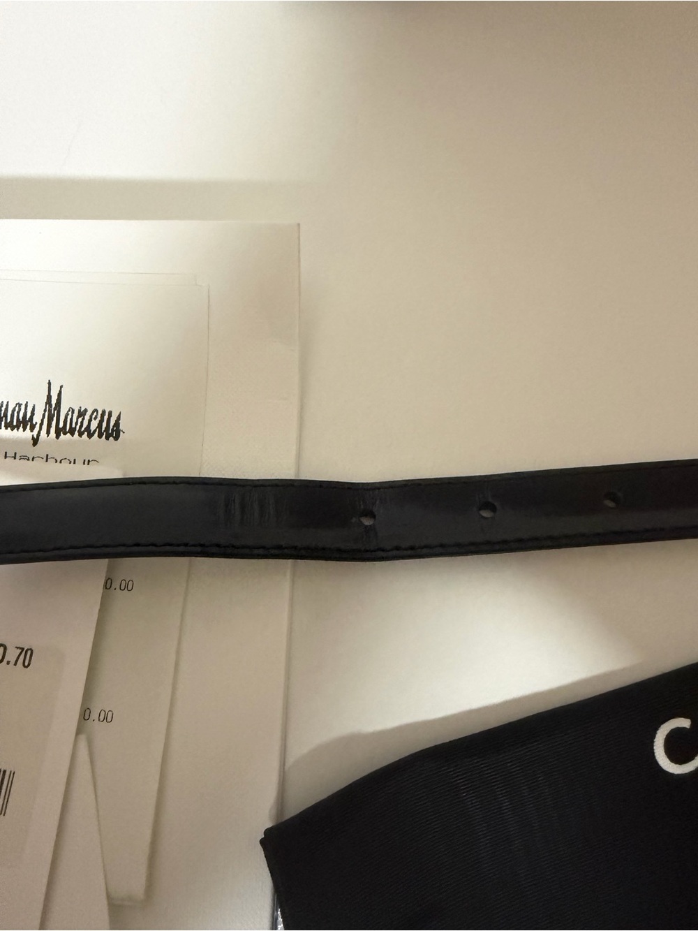 Celine Black Leather Belt with Gold Triomphe Buckle - Picture 5 of 8